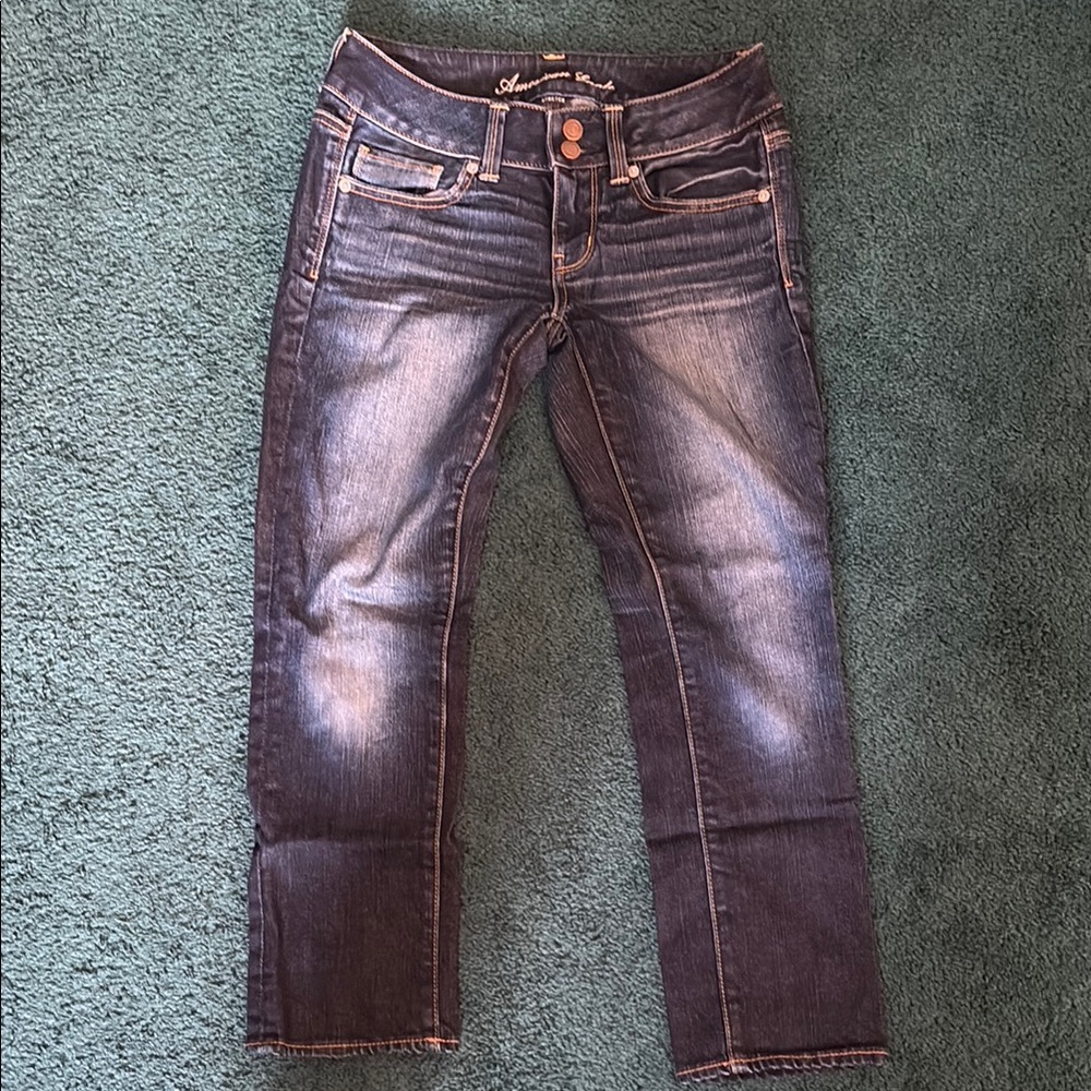 American Eagle Outfitters Blue Ankle Cropped Jeans